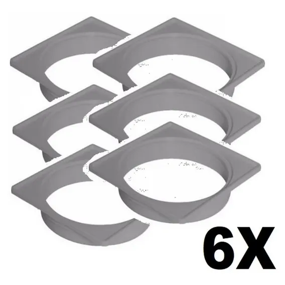 Kit 6 Porta Grelha Quadrada Cinza 100mm Tigre Foto 1