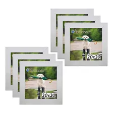 Kit 6 Porta Retrado Molduras 20x20 Branco Liso Foto  mini 1