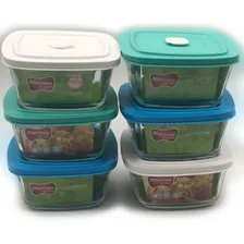 Kit 6 Potes De Vidro 1l Marmitas Marinex Cores Sortidas Foto mini 4