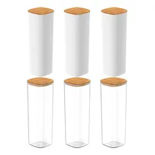 Kit 6 Potes Herméticos Mantimentos Alimento Tampa Bambu Keep Cor Kit 6 Foto mini 1