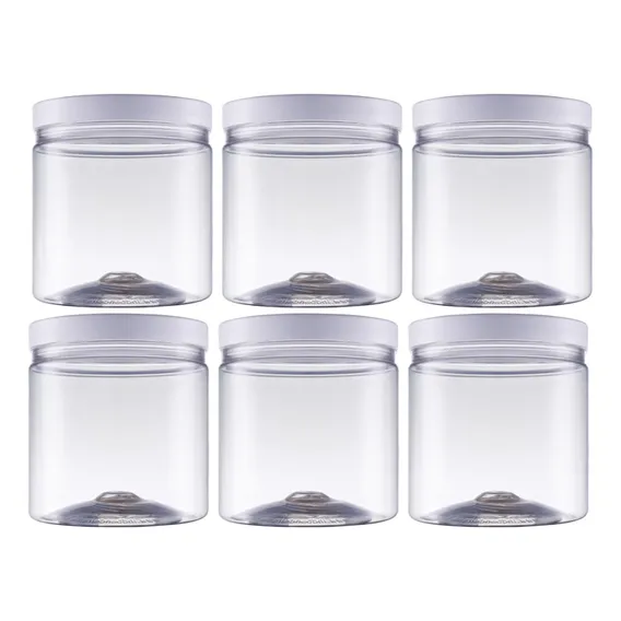 Kit 6 Potes Plasticos 1000ml Com Tampa Potes Mantimentos Foto 1