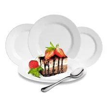 Kit 6 Prato Melamina Branco Sobremesa Doce Plástico Cozinha Foto mini 1
