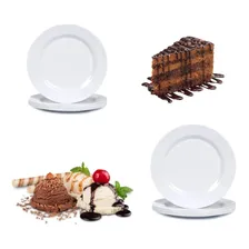 Kit 6 Prato Melamina Branco Sobremesa Doce Plástico Cozinha Foto mini 3