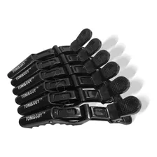 Kit 6 Presilhas Prendedor De Cabelo Crocodilo Cabeleireiro Cor Preto Foto mini 1