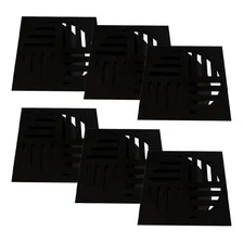 Kit 6 Ralo Grelha Quadrada Com Fecho Automático Preto 10cm Foto mini 1