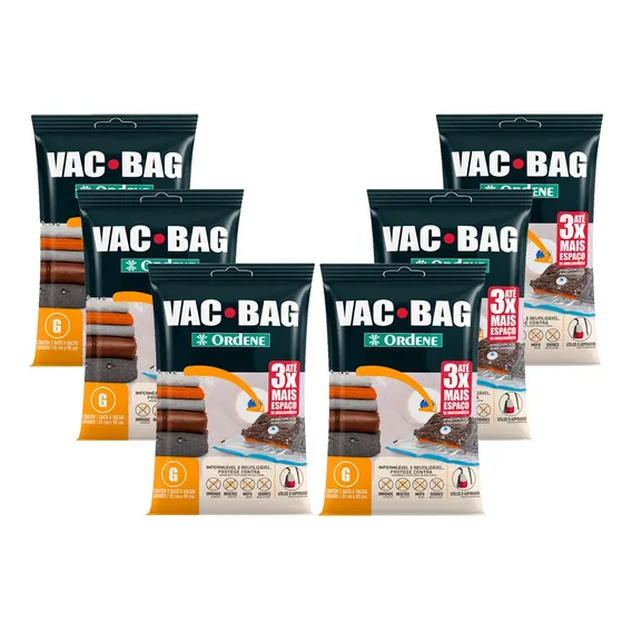 Kit 6 Saco A Vacuo Grande 55x90cm Vac Bag Protetor Ordene Foto 1