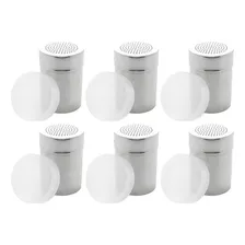 Kit 6 Saleiros Lyor Inox Com Dosador Tampa Plástica Porta Sa Foto mini 1