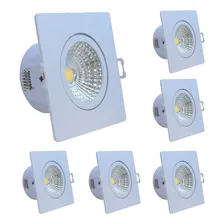 Kit 6 Spot Led Embutir 5w Quadrado Direcionável 3000k Avant 110v/220v Foto mini 1