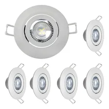 Kit 6 Spot Led Redondo 5w Direcionável 4000k Bivolt Foto mini 1