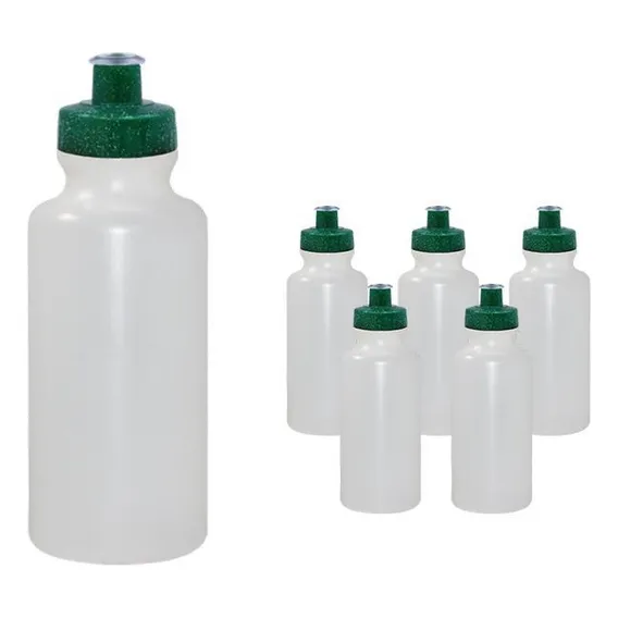 Kit 6 Squeezes 550ml Tampa Fibra Madeira Verde Foto 1