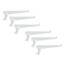 Kit 6 Suporte Prateleira 25cm Pra Trilho Cremalheira Branco Foto  mini 1