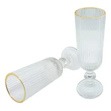 Kit 6 Taça Champanhe Espumante Versalhes Borda Dourada 170ml Foto mini 3