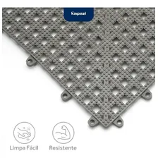 Kit 6 Tapete Piso Borracha Acqua Kap Banheiro Piscina Cinza Foto mini 4