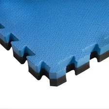 Kit 6 Tatames Eva 100x100x20mm Preto E Azul Cor Preto/azul Liso Foto mini 1