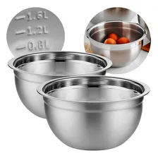 Kit 6 Tigelas Mixing Bowl Em Aço Inox 22 Cm - Ke Home Foto  mini 1