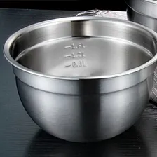 Kit 6 Tigelas Mixing Bowl Em Aço Inox 22 Cm - Ke Home Foto mini  2