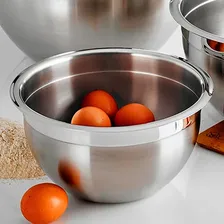 Kit 6 Tigelas Mixing Bowl Em Aço Inox 22 Cm - Ke Home Foto mini  3
