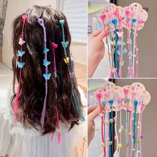 Kit 6 Trancas Colorida Aplique De Cabelo Com Mini Piranha Cor Laço Foto mini 3