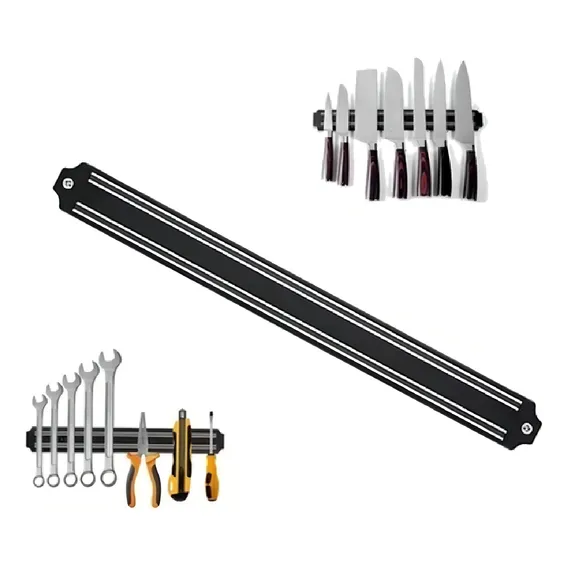 Kit 6 Un Barra Magnética Ímã Para Facas E Ferramentas Cor Preto Foto 1