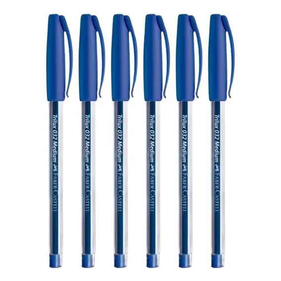 Kit 6 Un Caneta Esf Trilux 1.0mm Azul- Faber Castell Foto 1