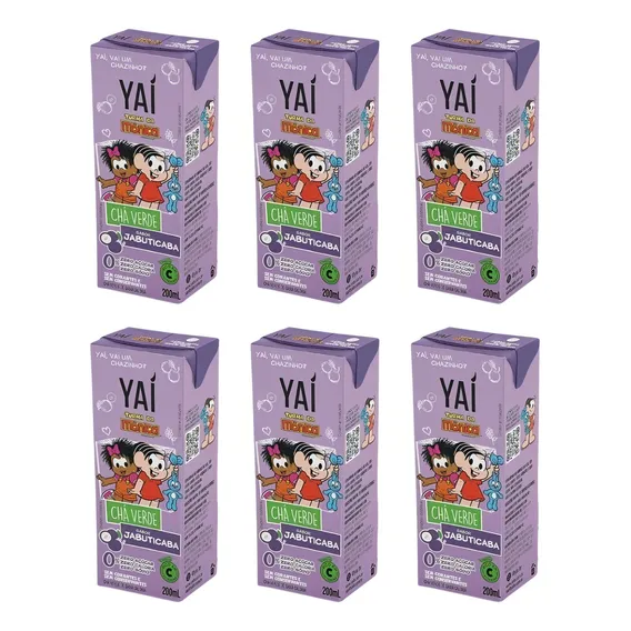 Kit 6 Un Cha Verde Jabuticaba T Monica Zero Yai 200ml Foto 1