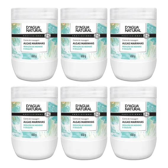 Kit 6 Uni Creme Massagem Algas Marinhas 650g Dagua Natural Foto 1