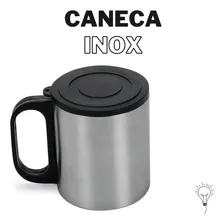 Kit 6 Unidades Caneca De Inox Com Tampa De Plástico ARN cor cinza 180 Foto mini  3