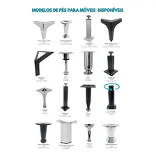 Kit 6 Unidades - Pé Para Móveis De Aço Branco Quadrado 10cm Foto mini 4