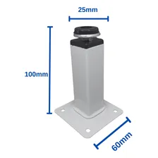 Kit 6 Unidades - Pé Para Móveis De Aço Branco Quadrado 10cm Foto mini 3