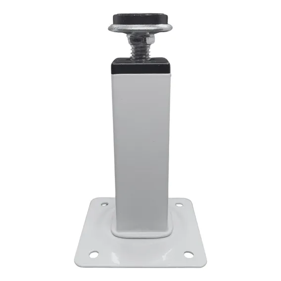 Kit 6 Unidades - Pé Para Móveis De Aço Branco Quadrado 10cm Foto 1