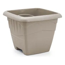 Kit 6 Vasos Quadrado Grande Plástico 11 L P/ Plantas Flores Cor Areia Foto mini 1