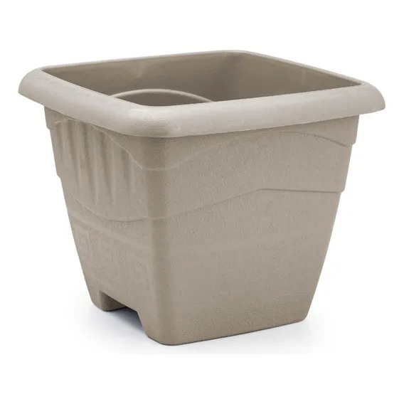 Kit 6 Vasos Quadrado Grande Plástico 11 L P/ Plantas Flores Cor Areia Foto 1
