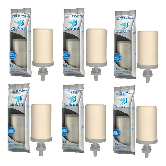 Kit 6 Velas Filtro Barro Esterilizante Tripla Ação Stéfani Foto 1