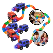 Kit 6 X Carrinhos Pista Trilha Maluca Com 168 Bloquinhos Tanho 2.10 Metros De Pista Brinquedo Infantil Pista De Corrida Atmas Foto  mini 1
