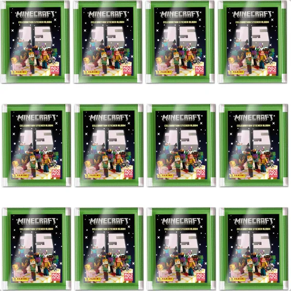 Kit 60 Figurinhas Do Álbum Minecraft 2024 (12 Envelopes) Figurinhas Do Minecraft 2024 Foto 1