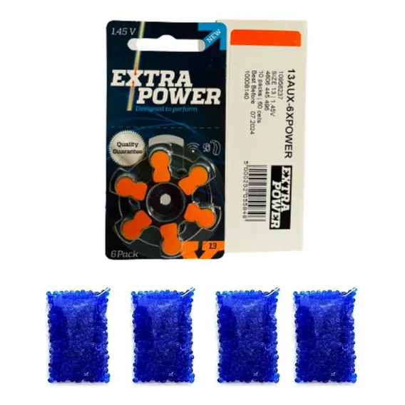 Kit 60 Pilhas 13 + Silica Gel 200g Para Aparelho Auditivo Foto 1