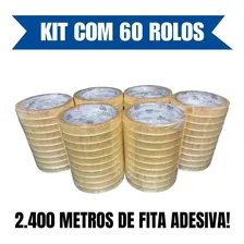 Kit 60 Rolos Fita Adesiva Durex Fino Transparente Atacado Foto mini  2