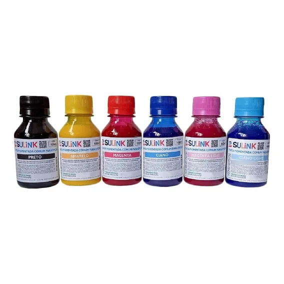 Kit 600ml De Tinta Pigmentada Sulink Para Epson L800 L805 Tinta CMYKMLCL Foto 1