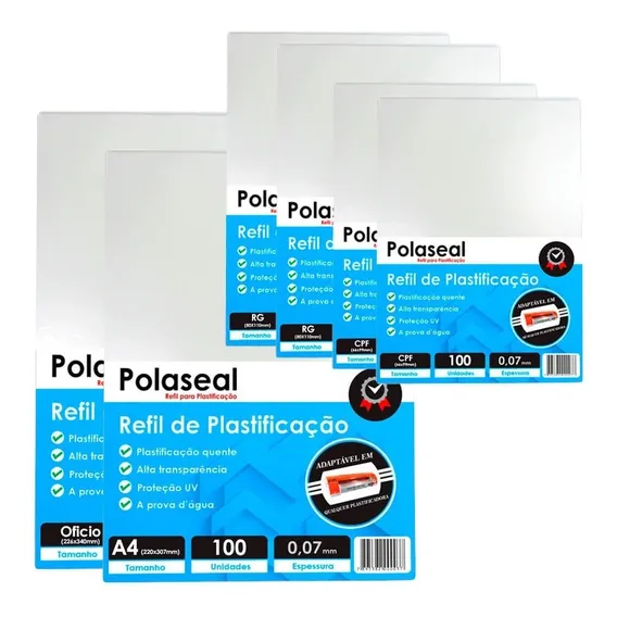 Kit 600un Polaseal (cpf - Rg - A4 - Oficio) 0,07 175mic Foto 1