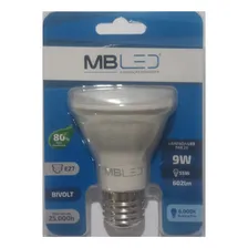 Kit 65 Lâmpadas Led Mbled Par 20 9w Bivolt Branca Fria 6000k Luz Branco-frio 127/220v Foto mini 1