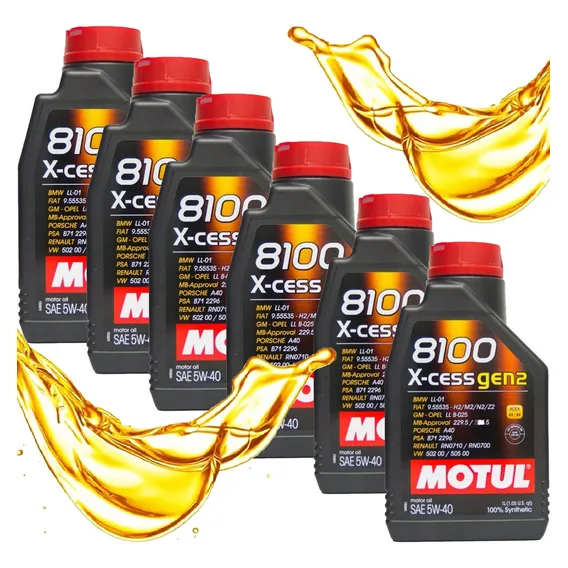 Kit 6lt Óleo Motul 8100 X-cess 5w40 Sintético Carro 6 Litros Foto 1