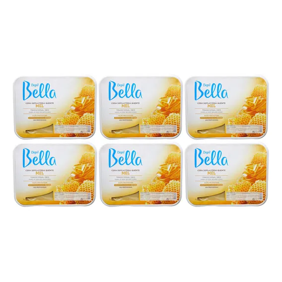 Kit 6un Cera Depilat贸ria 1kg Mel Depil Bella Profissional Foto 1