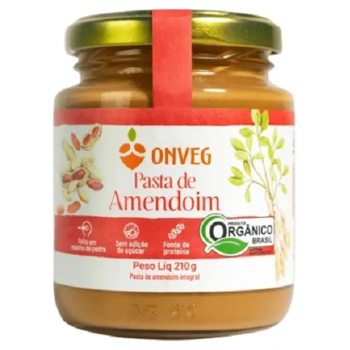 Kit 6x: Pasta De Amendoim Orgânica Onveg 210g Foto 1