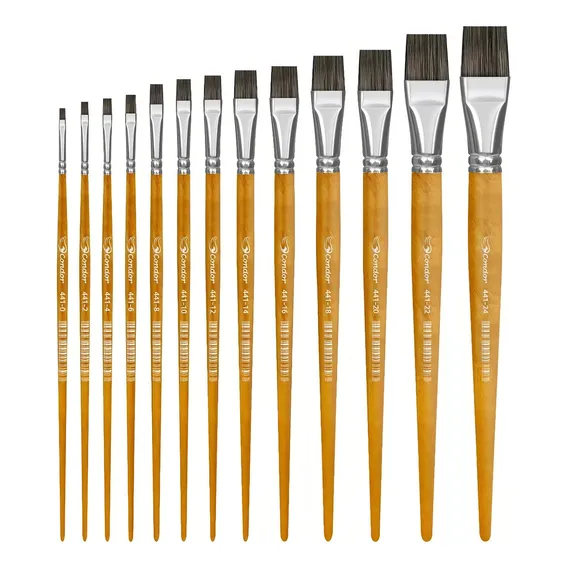 Kit 6x Pinceis Chato Condor 441 Núm.: 6, 8, 10, 12, 14, 16 Foto 1