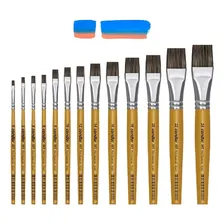 Kit 6x Pinceis Chato Condor 441 Núm.: 6, 8, 10, 12, 14, 16 Foto mini 2