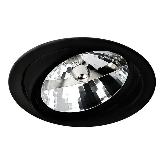 Kit 6x Spot Embutir Ar111 Preto C/ Lamp. Led 10w Bq 110v/220v (bivolt) Foto 1