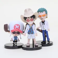 Kit 7 Action Figure One Piece Luffy Brook Chopper Franky Foto mini  3