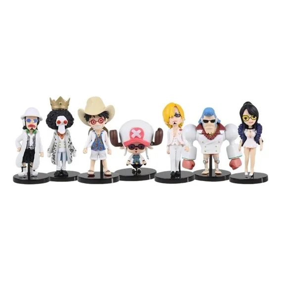 Kit 7 Action Figure One Piece Luffy Brook Chopper Franky Foto 1