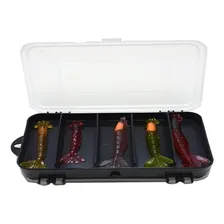 Kit 7 Camarões Artificial 8cm C/ Jig Robalo Isca Foto  mini 1