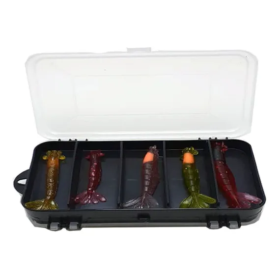 Kit 7 Camarões Artificial 8cm C/ Jig Robalo Isca Foto 1